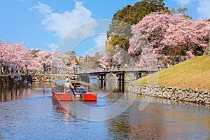 Hikone Castle Yakatabune Cruise is a sightseeing tour around the castle moat in a reconstructed boat