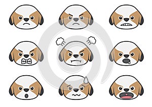 Shih Tzu cartoon emotion 02