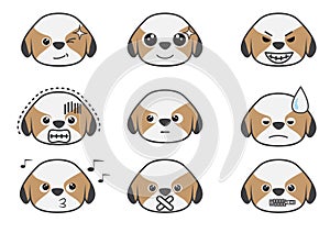 Shih Tzu cartoon emotion 05