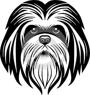 Shih tzu - minimalist and flat logo - vector illustration