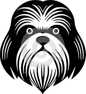 Shih tzu - minimalist and simple silhouette - vector illustration