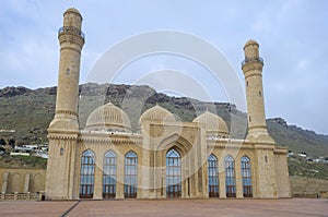 Shiite mosque Bibi-Heybat, cloudy January day. Baku, Azerbaijan photo