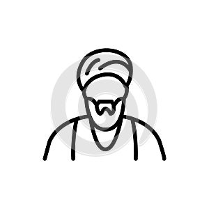 Shiite muslim man line color icon. Isolated vector element.