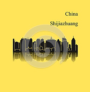 Shijiazhuang, China city silhouette