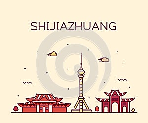 Shijiazhuang skyline Hebei Province China a vector