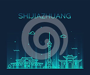 Shijiazhuang skyline Hebei Province China a vector
