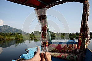 Shikara boat in Kashmir India