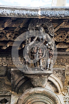 Shilabalika, celestial maiden, as a Gypsy girl. Chennakeshava temple, Belur, Karnataka. Notice the hairstyle.