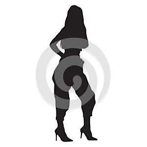 modeling girl silhouette illustration