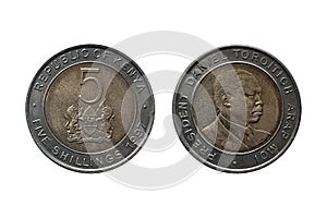 5 Shillings coin 1997. Coin of Kenya photo