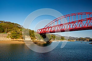 Shimanami kaido cycling route, Japan. Mukaishimao Bridge