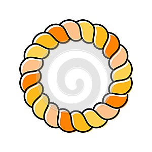 shimenawa ring shintoism color icon vector illustration