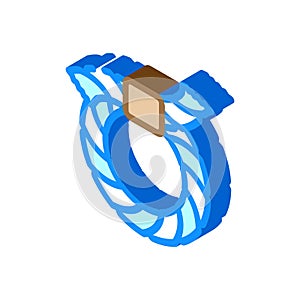 shimenawa ring shintoism isometric icon vector illustration