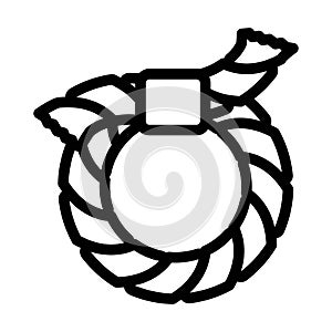 shimenawa ring shintoism line icon vector illustration