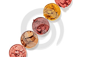 Shimmer eyeshadow isolated on white background