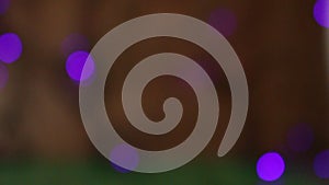 Shimmering abstract colored circles defocused christmas lights video. Blurred fairy lights. Out of focus holiday background