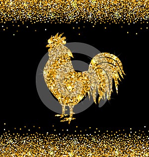 Shimmering Background with Rooster as Symbol Chinese New Year 2017