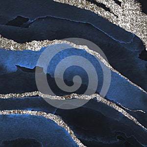 Shimmering dark blue watercolor background