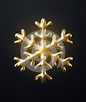 Shimmering golden snowflake.
