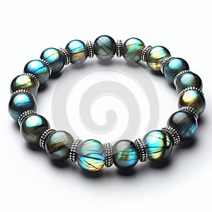 144 47. Shimmering labradorite bracelet with iridescent flashe photo