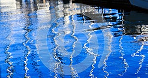 Shimmering masts in watery view