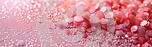Shimmering Pink Festive Background with Sequins: Ideal for Christmas, Weddings, Birthdays, Women\'s Day, Mother\'s Day,