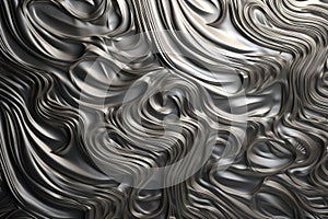 Shimmering silver brushed metal texture with intricate swirls and loops, perfect for a futuristic wallpaper