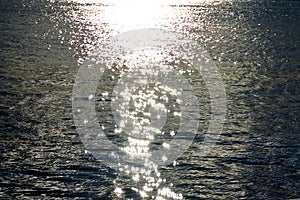 Sparkling sunlight on water surface