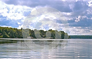 On the shimmering water in Detroit Lakes, Minnesota