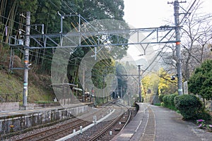 Shimo-Kosawa Station in Kudoyama, Wakayama, Japan. The station is a railway station on the Nankai