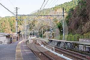 Shimo-Kosawa Station in Kudoyama, Wakayama, Japan. The station is a railway station on the Nankai