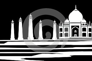 Shimoga, Karn?taka, India. Black & White City Logo. Generative AI.