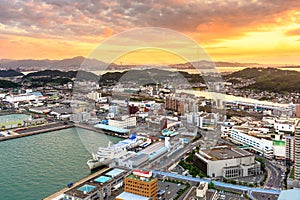 Shimonoseki, Japan Skyline at Dusk