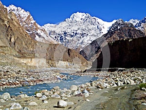 Shimshal valley and Shimshal river, Karakoram, Northern Pakistan