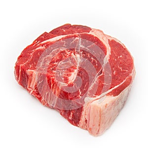 Shin of beef meat isolated on a white studio background,