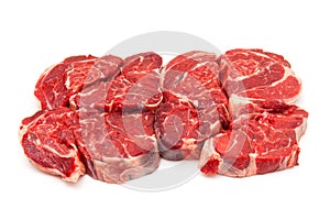 Shin of beef meat isolated on a white studio background,