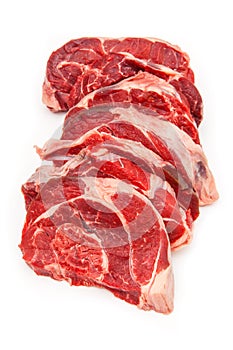 Shin of beef meat isolated on a white studio background,