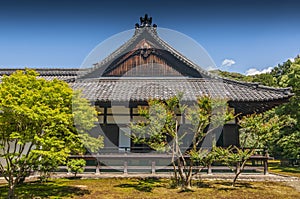 Shin den Shoren in Temple known as Awata Palace contains a garden with massive old camphor trees, Kyoto, Japan