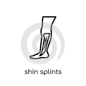 Shin splints icon. Trendy modern flat linear vector Shin splints