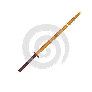 Shinai, bamboo sword, kendo equipment cartoon vector Illustration