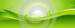 shine abstract green energy, banner with copy space made with Generative AI