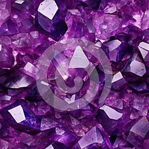 Shine Amethyst Macro Photo. Tile Seamless Background. Generative AI photo