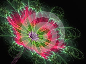 Shine Flower Background - Fractal Art. Abstract computer generated image