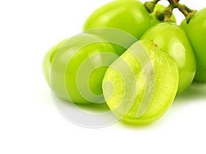 Shine Muscat grape isolated on a white background.