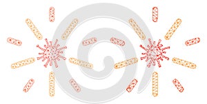 Shine Virus Icon - Vector Polygonal Mesh