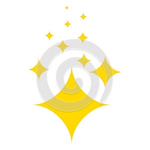 Shine. Yellow stars of brilliance and radiance of cleanliness and freshness. Cleaning, fresh and hygiene. Sign symbol