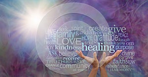 Shine your healing light word cloud photo