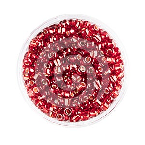 Shiney Red Glass Seed Beads