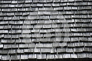 Shingle roof in black and white