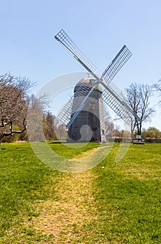 Shingled smock windmill at the Prescott Farm historic site